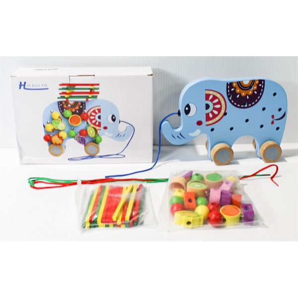 HAIBAO WOODEN ELEPHANT PULL TOY