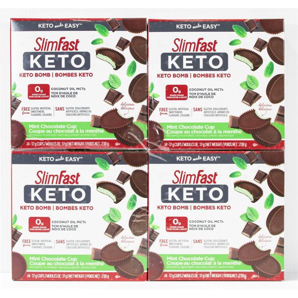 4 BXS SLIMFAST KETO BOMB MINT CHOC CUPS