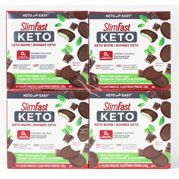 4 BXS SLIMFAST KETO BOMB MINT CHOC CUPS