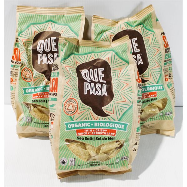3 PKS QUE PASA ORGANIC SEA SALT TORTILLA CHIPS