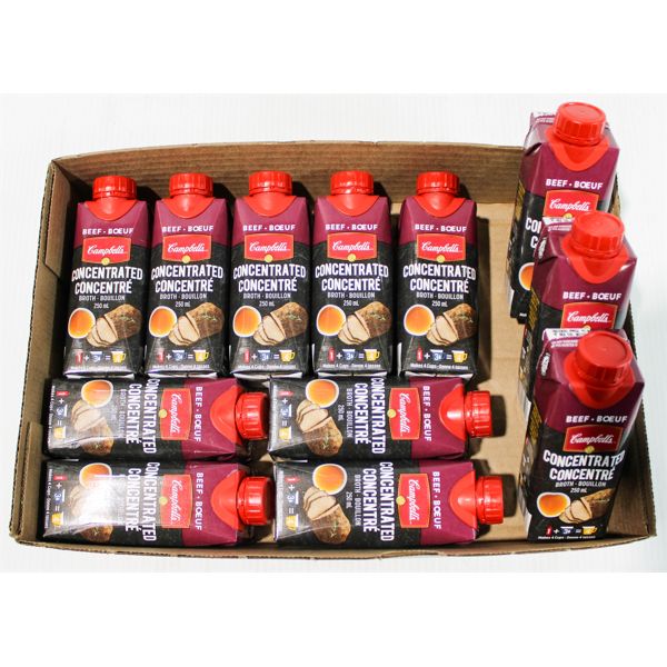 12 CAMPBELL'S CONCENTRATED BEEF BROTH 250 ML EACH