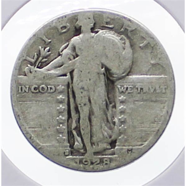 1928 USA WALKING LIBERTY SILVER 25 CENT COIN