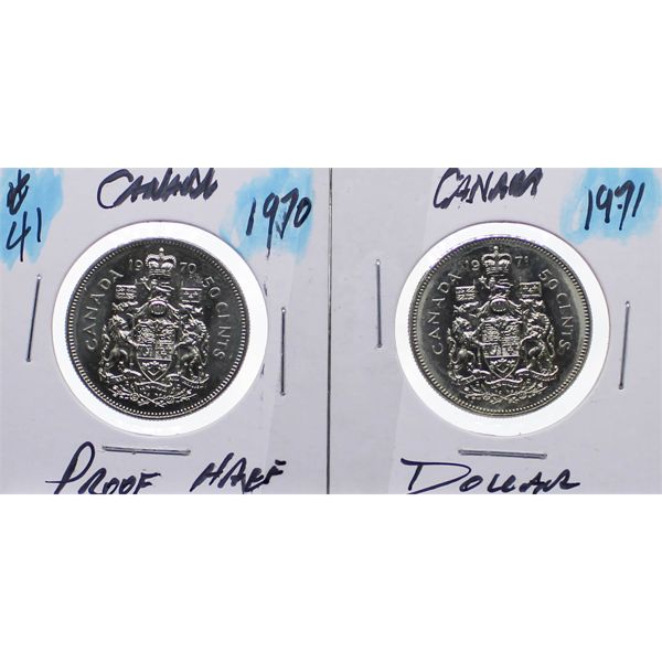 1970-71 PROOF CAMEO CANADA HALF DOLLARS
