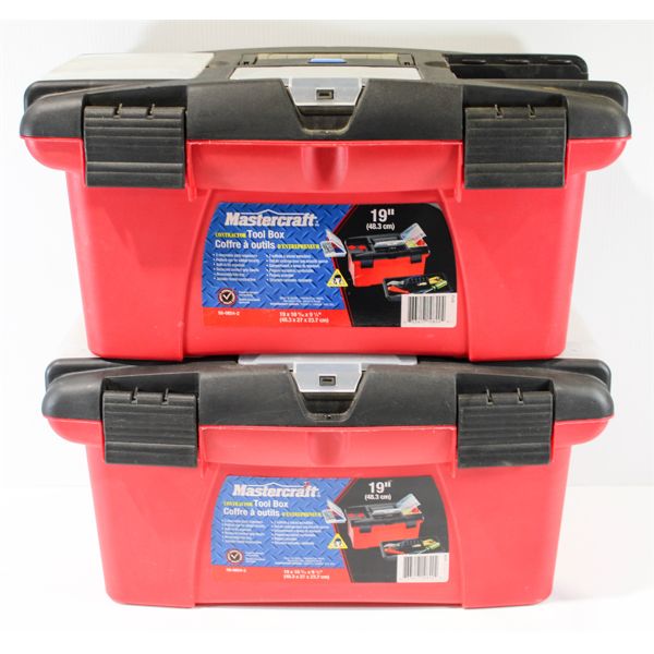 TWO MASTERCRAFT 19" CONTRACTOR TOOLS BOXES 