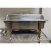 Image 1 : STAINLESS STEEL CHAFING DISH W/ BRASS ACCENTS