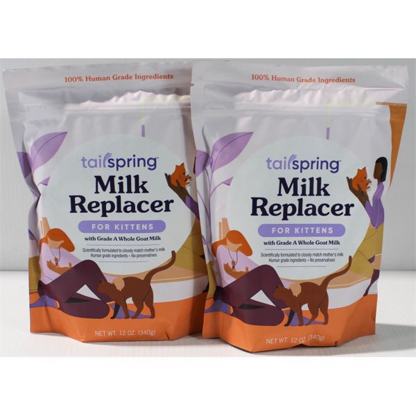 2 x 12 OZ KITTEN MILK REPLACER GRADE A WHOLE GOAT MILK FORMULA