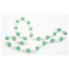 Image 1 : #313-GREEN  EMERALD  & FRESH WATER PEARL NECKLACE