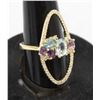 Image 1 : #256-AMETHYST & TOPAZ & CZ RING SIZE 8