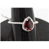 Image 1 : #236-RED GARNET & CZ RING SIZE 7.5