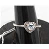 Image 1 : #212-BLUE AQUAMARINE & CZ RING SIZE 8