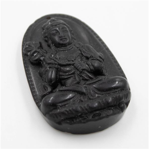 #191-NATURAL BLACK OBSIDIAN BUDDIST