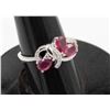 Image 1 : #200-HEATED RUBY & CZ RING SIZE 7.25