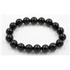 Image 1 : #196-NATURAL BLACK OBSIDIAN BEAD BRACELET