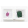 Image 1 : #122- HEATED RED RUBY 2.15CT & EMERALD 10.50CT