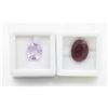 Image 1 : #90- UNTREATED AMETHYST 2.95CT & RED RUBY 10.30CT