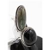 Image 1 : #161-NATURAL LABRADORITE & BLACK ONYX RING