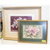 Image 1 : 2 FLORAL PICTURES ONE IS A SIGNED ORIGINAL 20X16