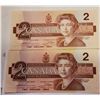 Image 2 : 9)  LOT OF 2 CANADIAN TWO DOLLAR BANKNOTES WITH SE