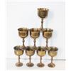 Image 1 : SOLID BRASS 8 PIECE WINE GOBLETS