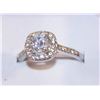 SIZE 8.5 CLEAR CZ ON SILVERTONE HALO RING