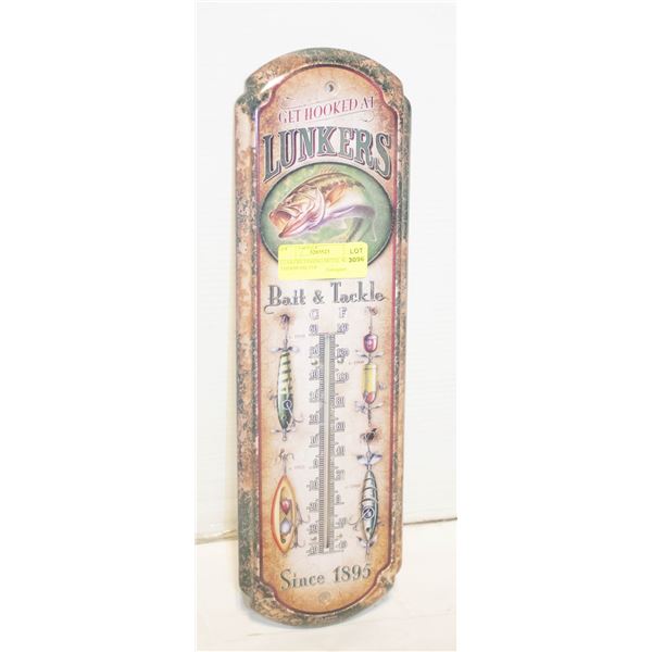 LUNKERS FISHING METAL WALL THERMOMETER