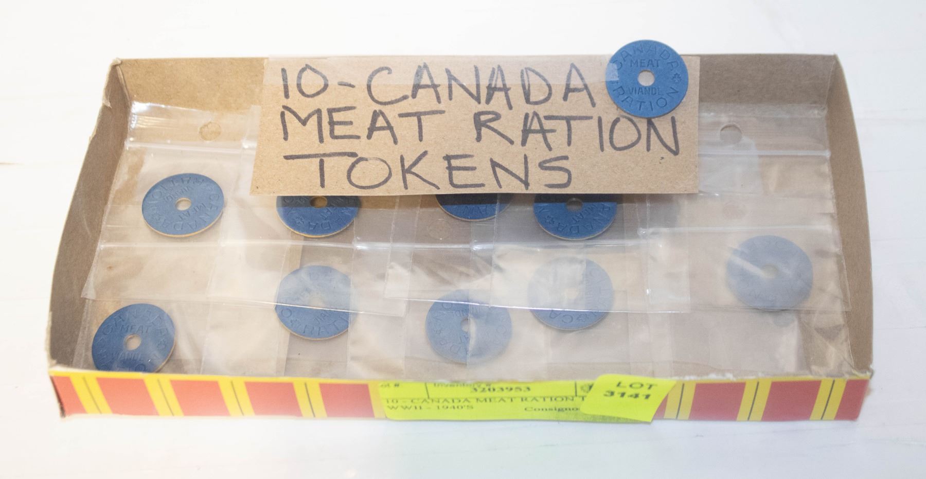 Meat Ration Token 10 - CANADA MEAT RATION TOKENS WWII - 1940'S