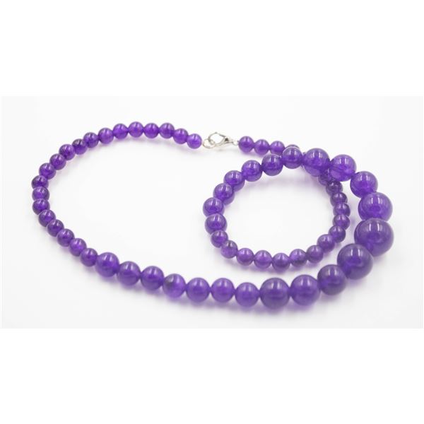 #170-PURPLE JADE NECKLACE 18 INCH