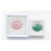 Image 1 : #150-UNHEATD PINK OPAL  9.92 CT & GRREN JADE 11.25