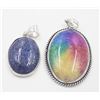 Image 1 : #178-RAINBOW SOLAR QZ & LAPIZ LAZULI PENDANT