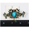 Image 2 : NEW ANTIQUE STYLE TURQUOISE RHINESTONE TASSEL OWL