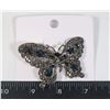 NEW ANTIQUE STYLE GUN METAL BLACK TONE BUTTERFLY