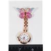 Image 1 : NEW PURPLE AND BLUE BUTTERFLY DESIGN NURSE WATCH
