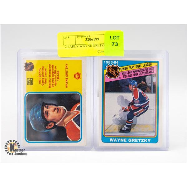 2 EARLY WAYNE GRETZKY CARDS