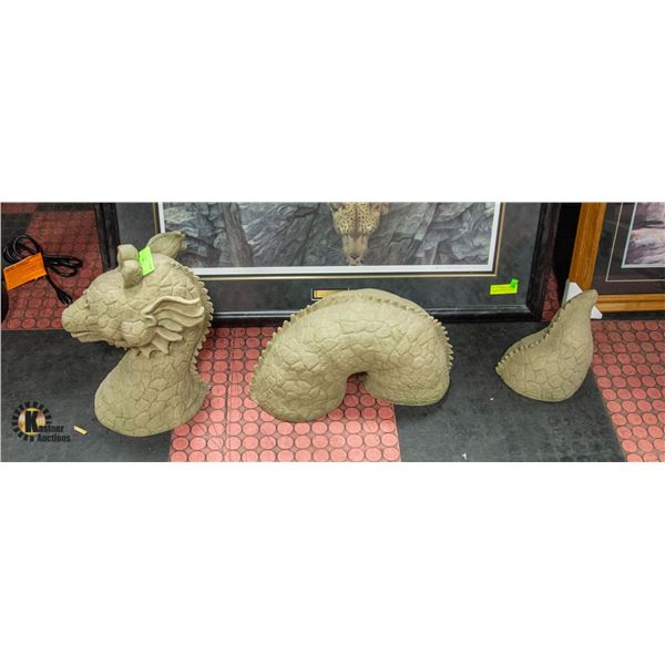 CONCRETE 3PC OGOPOGO LAWN ORNAMENT