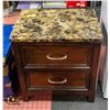 Image 1 : FAUX STONE TOP NIGHT TABLE H-25.25" W-16" L-23.25"