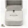 Image 2 : #50-1.05 CT BLACK DIAMOND SET IN STERLING SILVER R