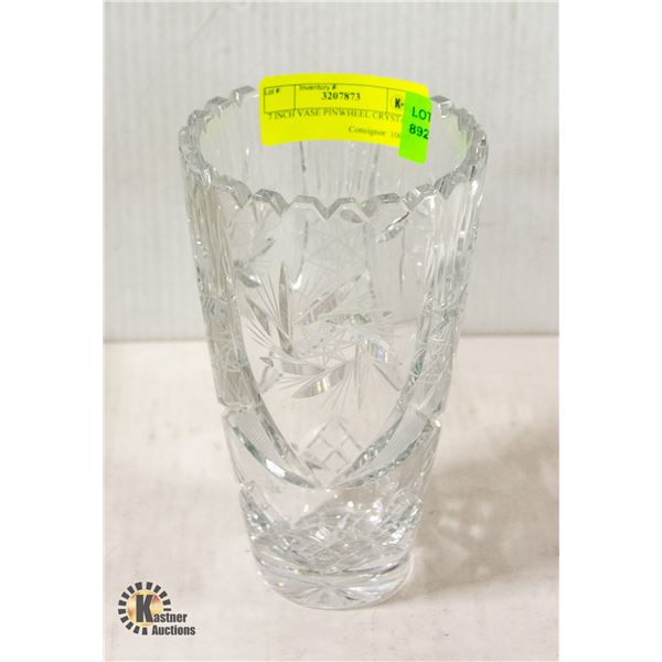 7 INCH VASE PINWHEEL CRYSTAL