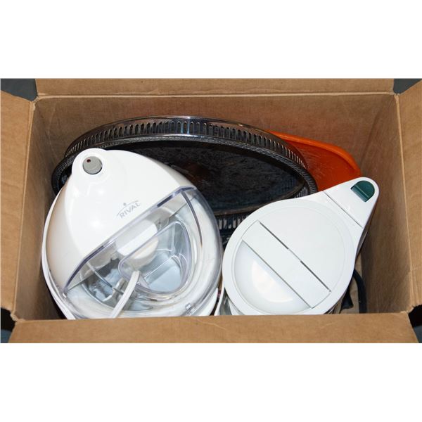 ICE CREAM MAKER, KETTLE, ETC