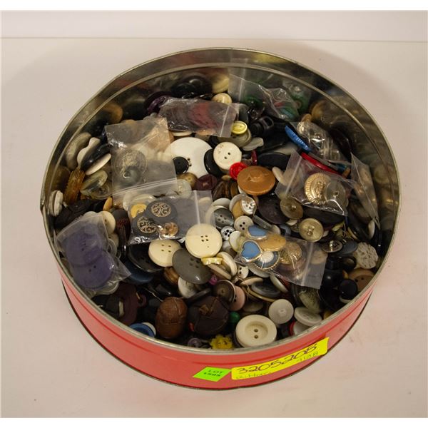 TIN OF VINTAGE BUTTONS