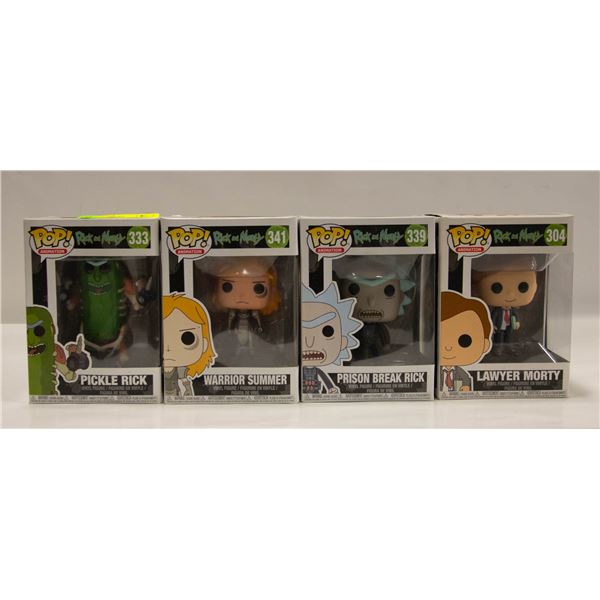 4 RICK AND MORTY FUNKO POPS
