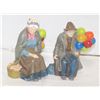 Image 1 : PAIR OF CERAMIC FIGURINES (BALLOON MAN + LADY)