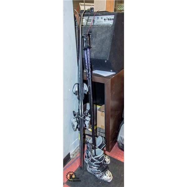 PAIR OF SKIIS & BOOTS