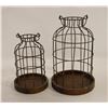 Image 1 : MIKASA 11IN METAL WOOD CAGED LANTERN 2 PACK