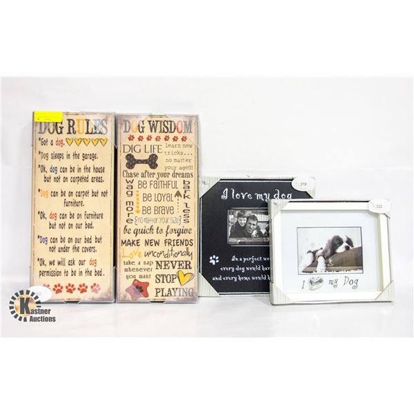 4 PC LOT DOG THEMED DECOR