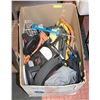 Image 1 : BOX OF TOOLS, KITCHEN KNIVES, CAULKING GUN