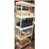 Image 1 : 5 TIER PLASTIC SHELVING UNIT H-74" W-16" L-31"