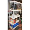 Image 1 : 5 TIER PLASTIC SHELVING UNIT H-74" W-16" L-31"