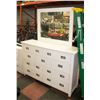 Image 1 : 7 DRAWER WHITE DRESSER WITH MIRROR H-72.75" W-18"