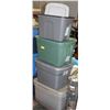 Image 1 : LOT OF 7 TOTES 5 WITH LIDS VARIOUS SIZES