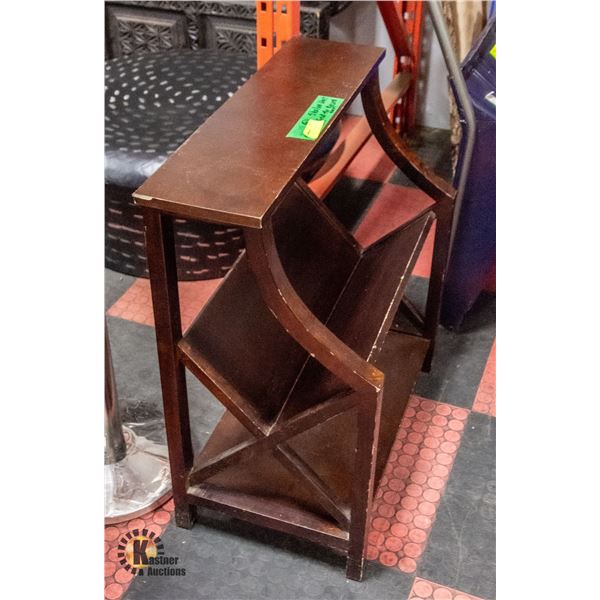 BROWN RECORD SHELF